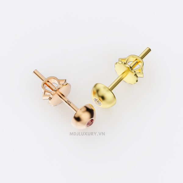 Bông Tai Nam Vàng Trắng Đá Kim Cương – Ruby -HT19