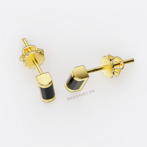 Bông Tai Nam Vàng Trắng Đính Kim Cương ,Ruby MDJ-HT22