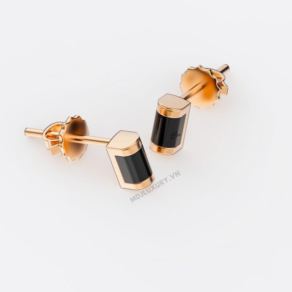 Bông Tai Nam Vàng Trắng Đính Kim Cương ,Ruby MDJ-HT22