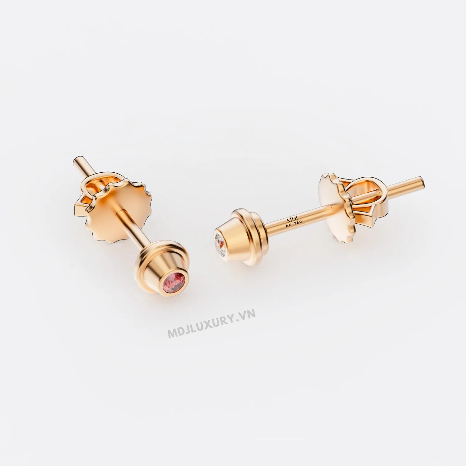 Hoa Tai Nam cao Cấp Vàng Tây Đính Đá Thiên Nhiên-HT26