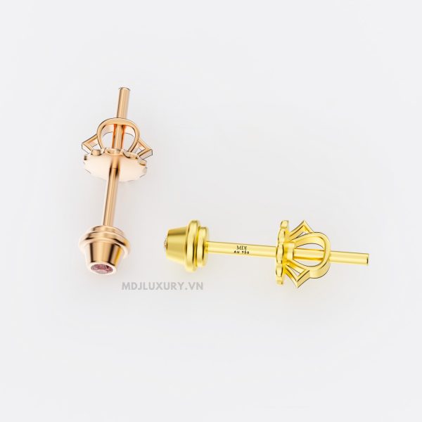 Hoa Tai Nam cao Cấp Vàng Tây Đính Đá Thiên Nhiên-HT26