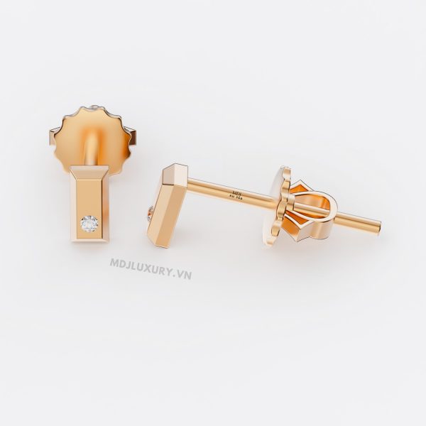 Bông Tai Nam Vàng Trắng Đính Kim Cương ,Ruby MDJ-HT27