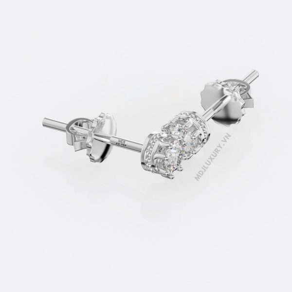 Bông Tai Nam Vàng Trắng Đính Kim Cương ,Ruby MDJ-HT28