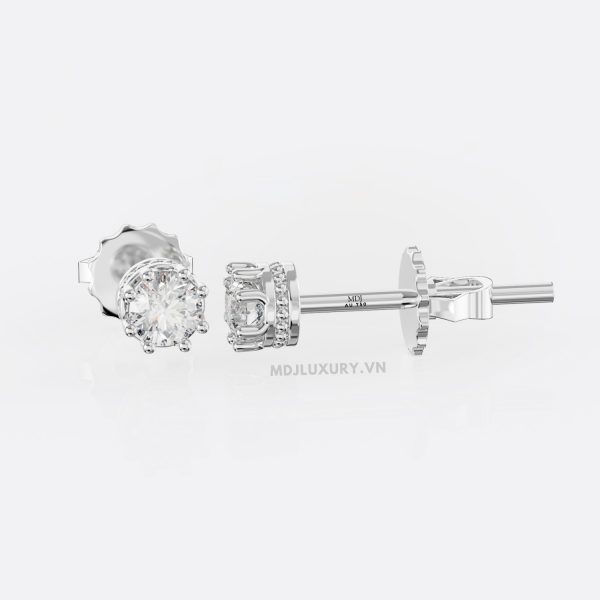 Bông Tai Nam Vàng Trắng Đính Kim Cương ,Ruby MDJ-HT28