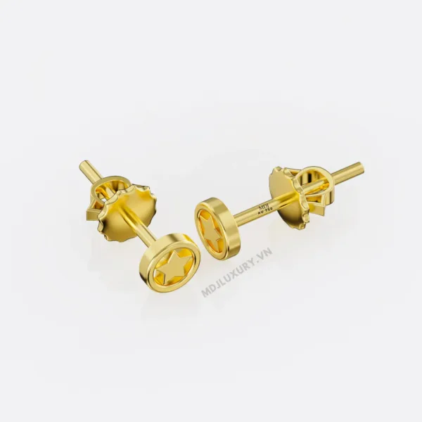 Hoa Tai Nam Vàng 14K Ngôi Sao 5 Cánh -HT29