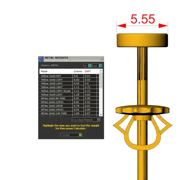 Hoa Tai Nam Vàng 14K Ngôi Sao 5 Cánh -HT29