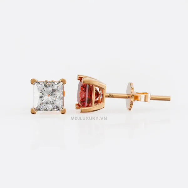 Bông Tai Nam Vàng Trắng Đá Ruby Thiên Nhiên MDJ-HT30
