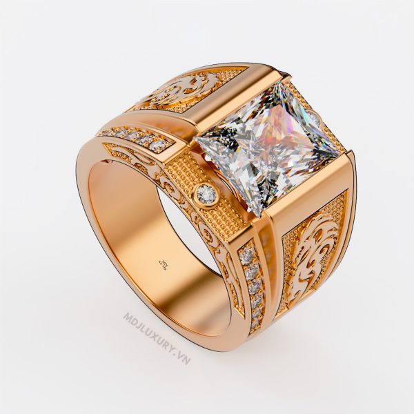 Nhẫn vàng nam cao cấp đá Ruby NN180