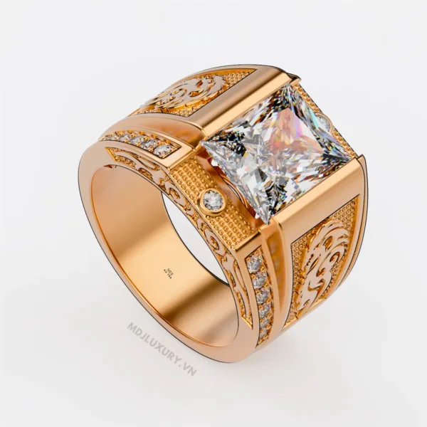 Nhẫn vàng nam cao cấp đá Ruby NN180