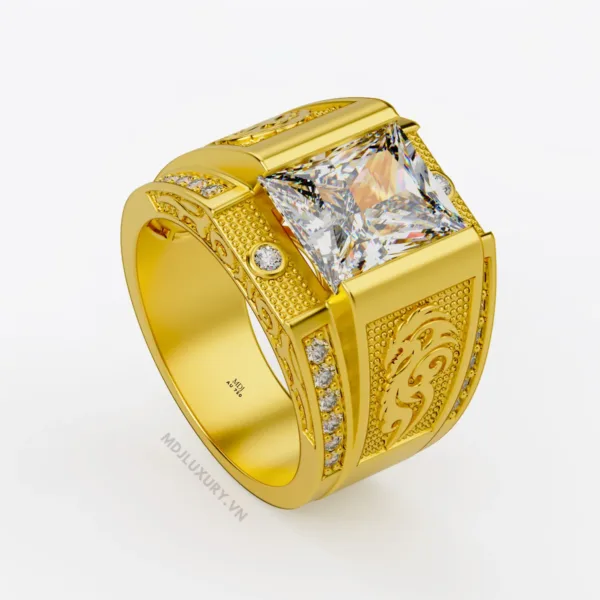 Nhẫn vàng nam cao cấp đá Ruby NN180