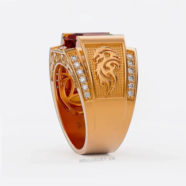 Nhẫn vàng nam cao cấp đá Ruby NN180