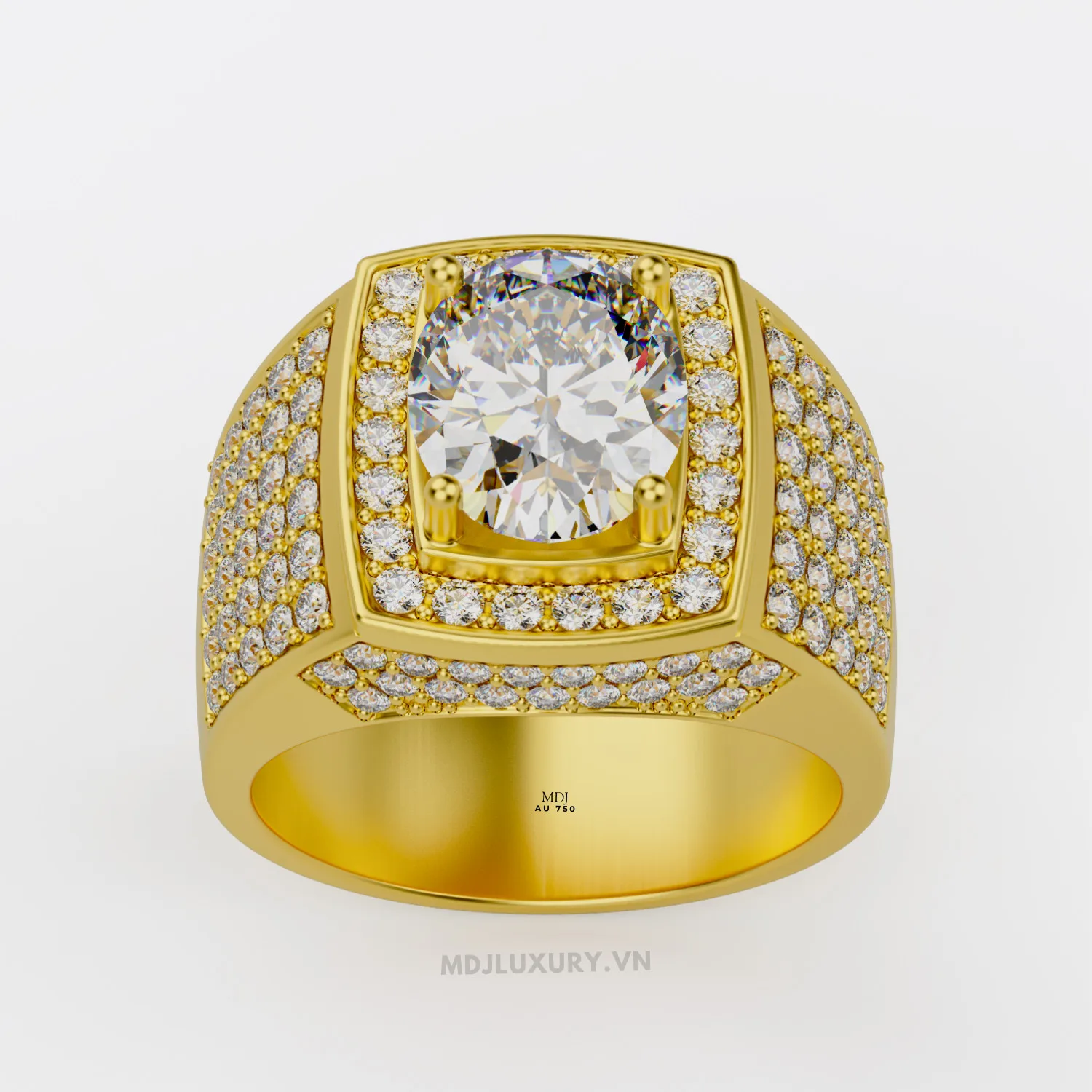 Nhẫn Nam Vàng 14K Cao Cấp MDJ Đá Ruby 18K - NN353