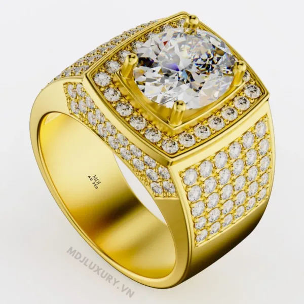 Nhẫn Nam Vàng 14K Cao Cấp MDJ Đá Ruby 18K  - NN353