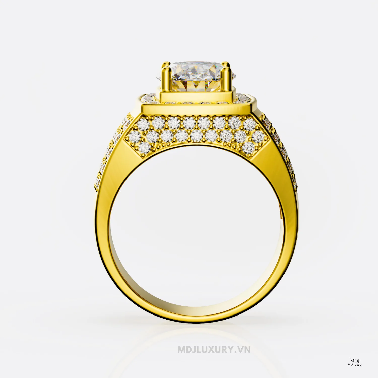Nhẫn Nam Vàng 14K Cao Cấp MDJ Đá Ruby 18K - NN353