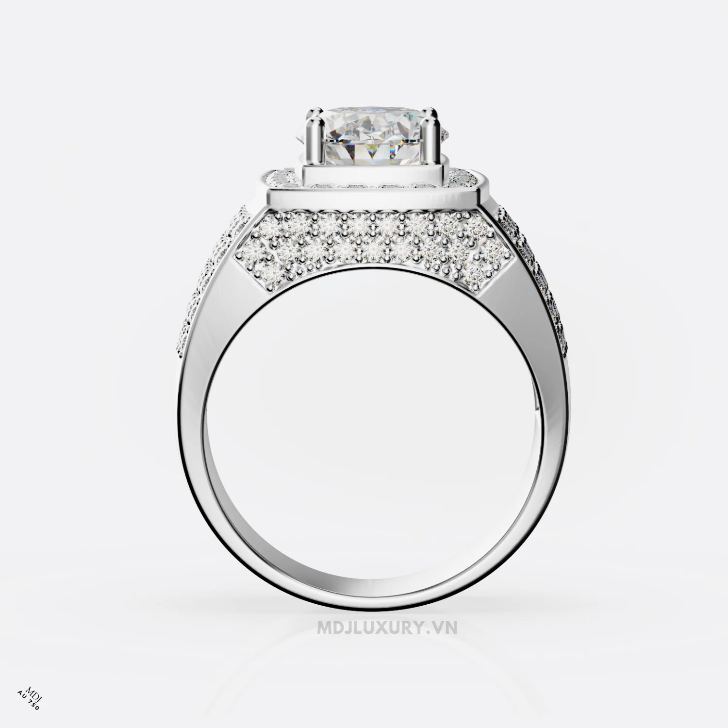 Nhẫn Nam Vàng 14K Cao Cấp MDJ Đá Ruby 18K - NN353