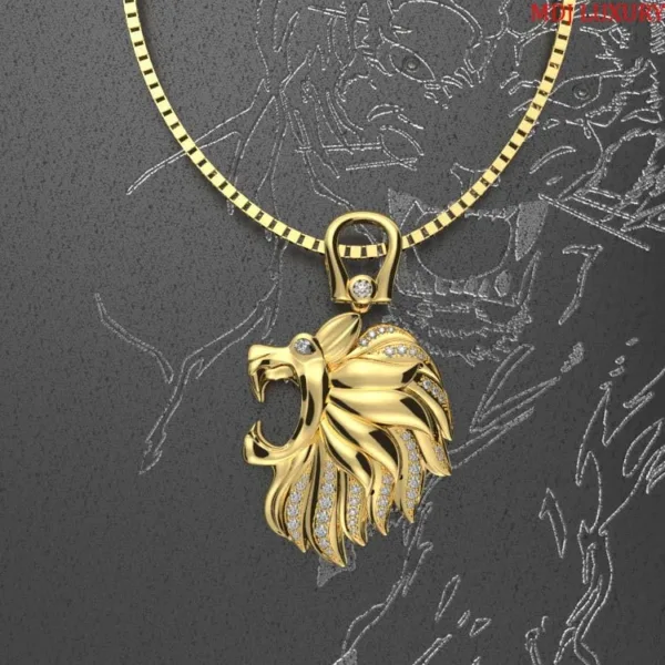 Mặt Dây Chuyền Sư Tử -Chúa Tể Rừng Xanh 14K MDJ MDC34