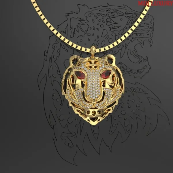 Mặt Dây Chuyền Mặt Hổ 18K Vàng Tây Cao Cấp MDJ MDC35