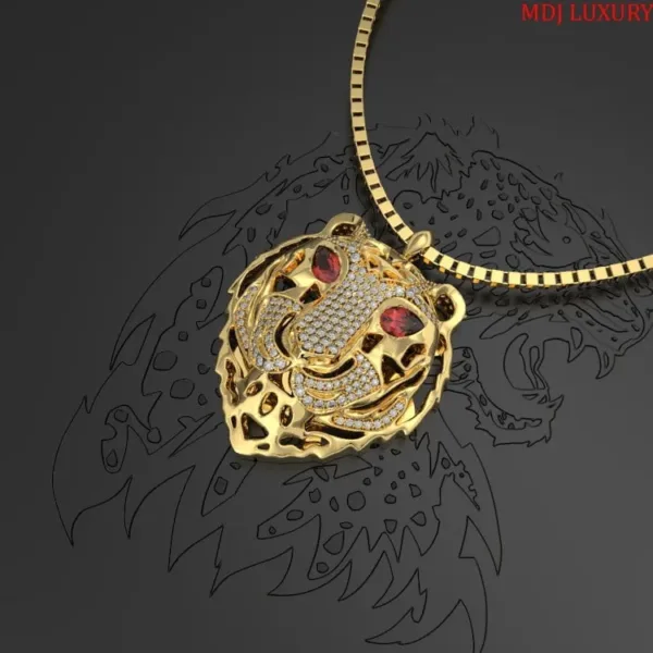 Mặt Dây Chuyền Mặt Hổ 18K Vàng Tây Cao Cấp MDJ MDC35