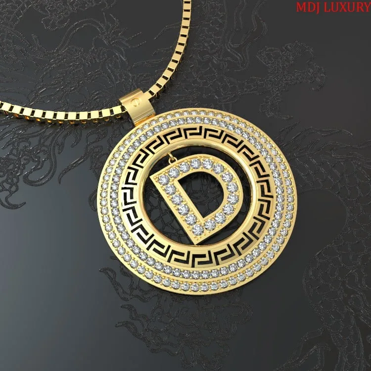 Mặt dây Chuyền Nam Chữ D Full Đá MDC53