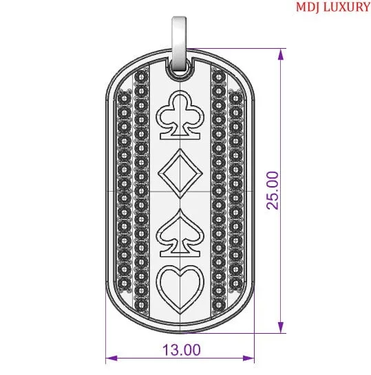 Mặt dây Chuyền Nam Rô Cơ Bích Tép Đá Vàng Tây MDC55