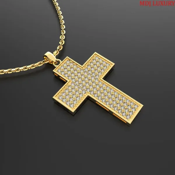 Mặt dây Nam Vàng tây 18K Thánh giá mặt kim cương MDC59