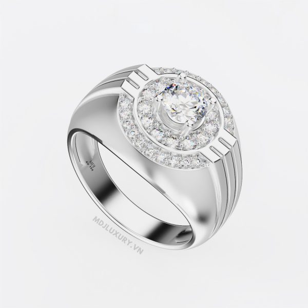 Nhẫn Nam Đẹp Vàng 18K Cao Cấp Đá Kim Cương NN117