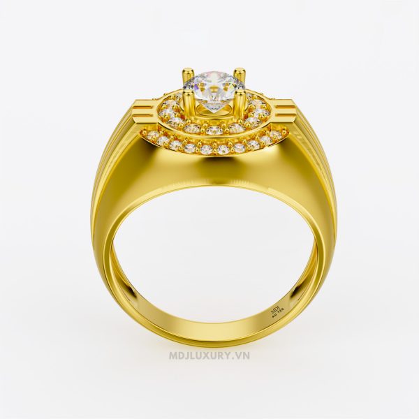 Nhẫn Nam Đẹp Vàng 18K Cao Cấp Đá Kim Cương NN117