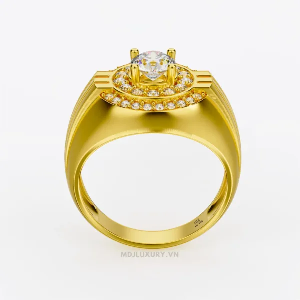 Nhẫn Nam Đẹp Vàng 18K Cao Cấp Đá Kim Cương NN117