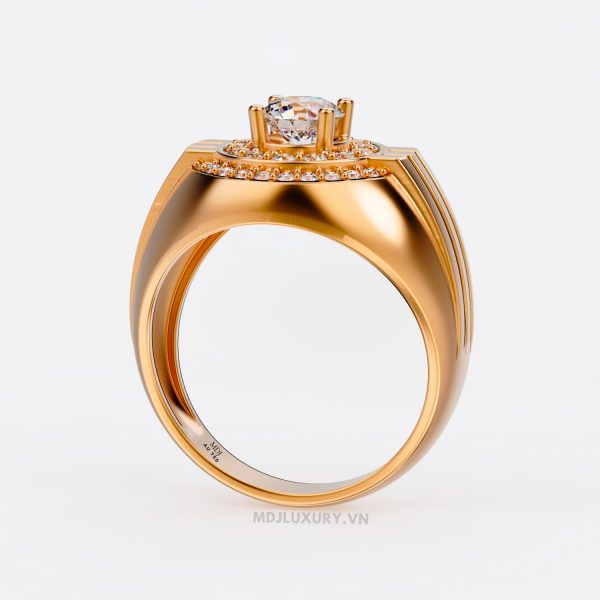 Nhẫn Nam Đẹp Vàng 18K Cao Cấp Đá Kim Cương NN117