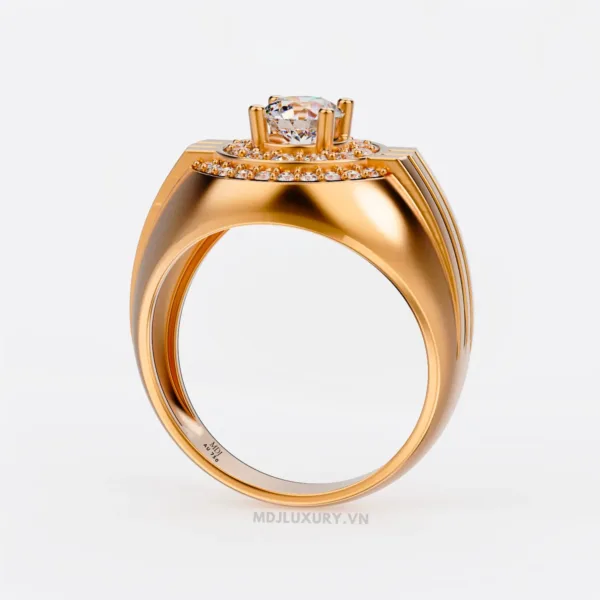 Nhẫn Nam Đẹp Vàng 18K Cao Cấp Đá Kim Cương NN117