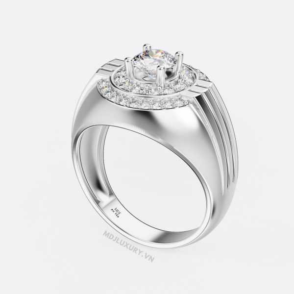 Nhẫn Nam Đẹp Vàng 18K Cao Cấp Đá Kim Cương NN117