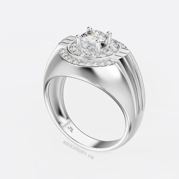 Nhẫn Nam Đẹp Vàng 18K Cao Cấp Đá Kim Cương NN117