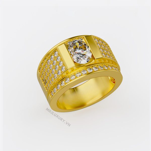 Nhẫn vàng trắng nam 18K NN184