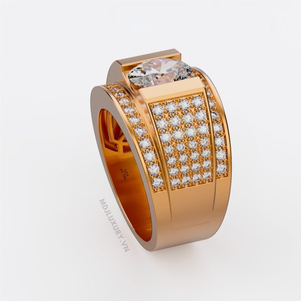 Nhẫn vàng trắng nam 18K NN184