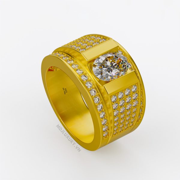 Nhẫn vàng trắng nam 18K NN184