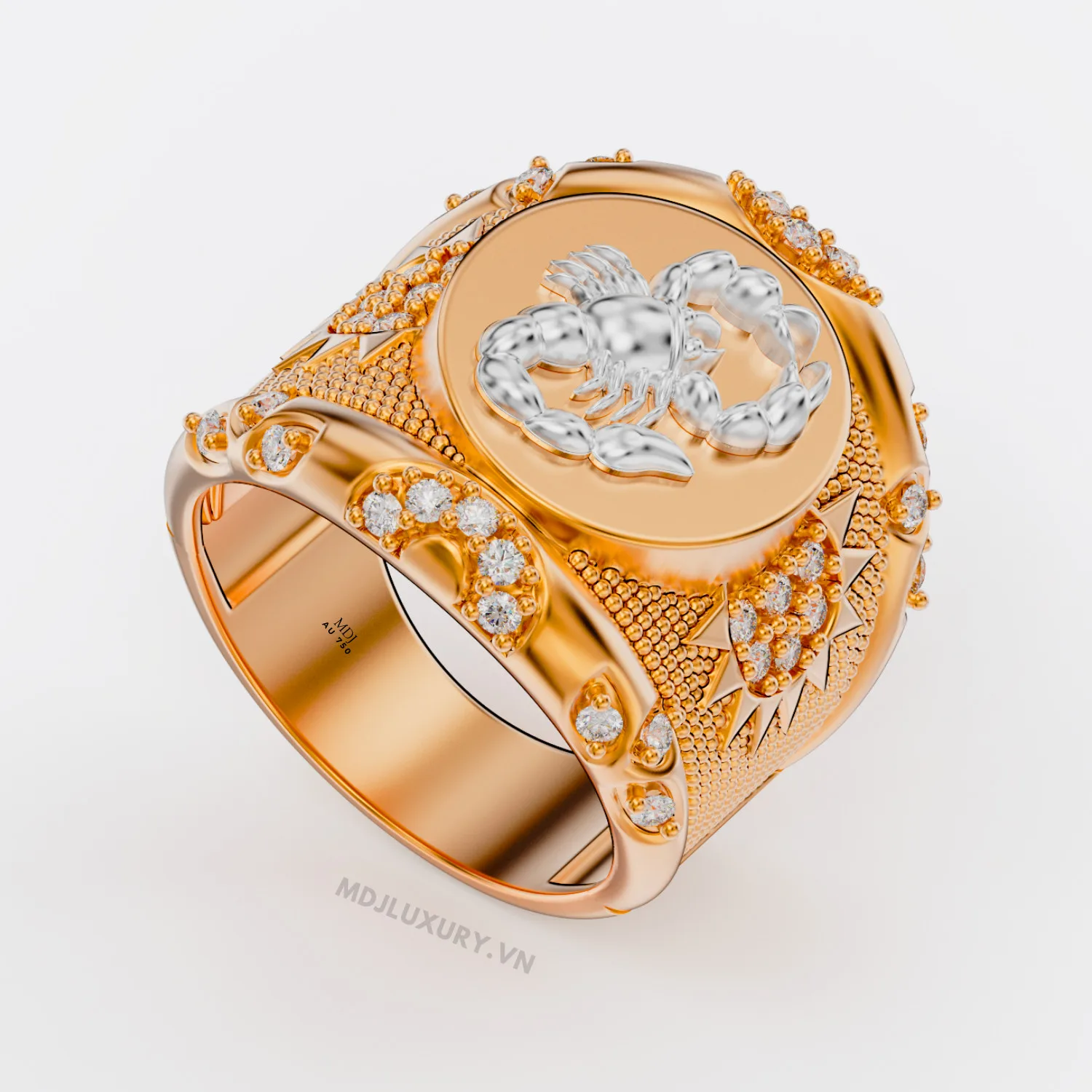 Nhẫn Nam Vàng Cung Bọ Cạp (Thiên Yết) 18K - NN350