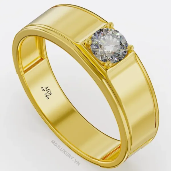 Nhẫn Nam Vàng Tây Đá Ruby 18K MDJ LUXURY - NN364