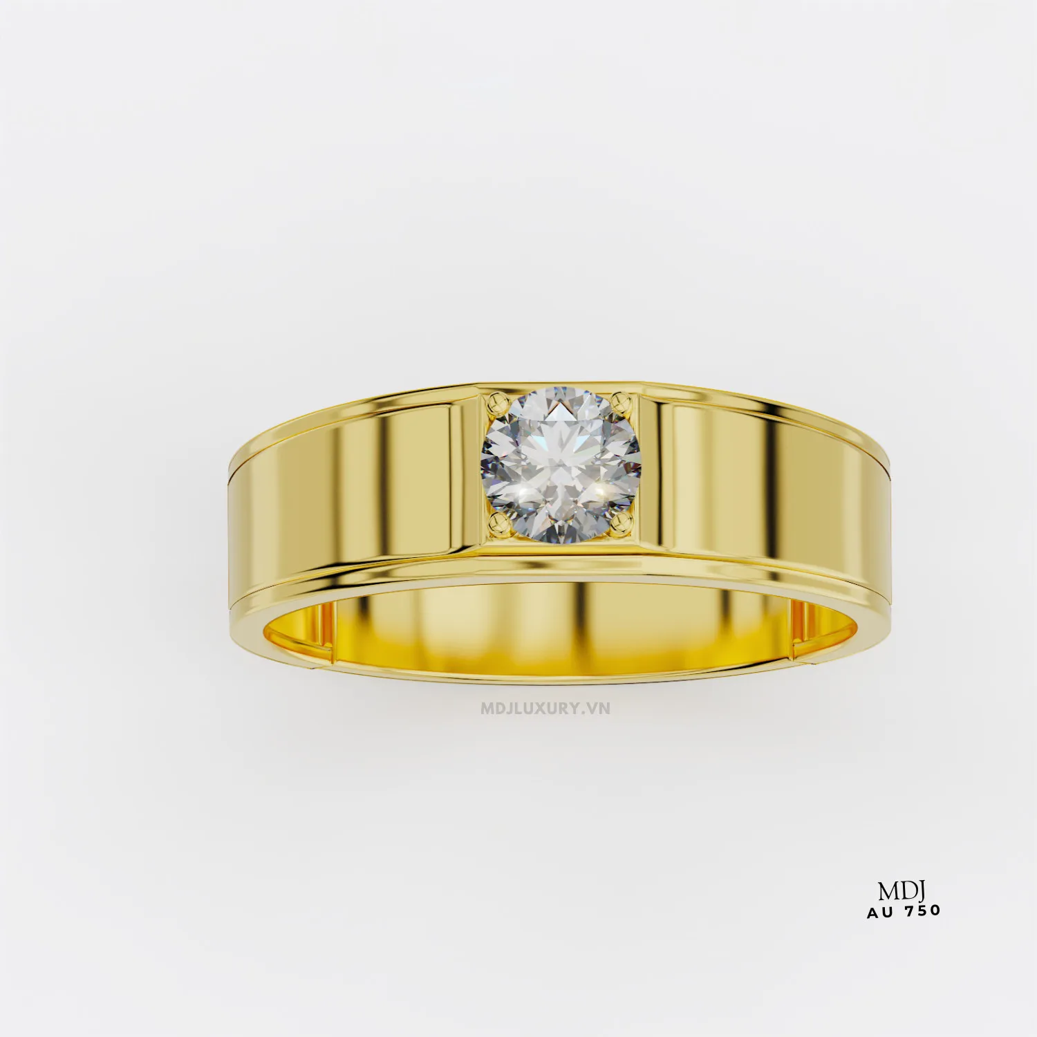 Nhẫn Nam Vàng Tây Đá Ruby 18K MDJ LUXURY - NN364