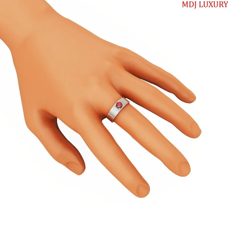 Nhẫn Nam Vàng Tây Đá Ruby 18K MDJ LUXURY - NN364