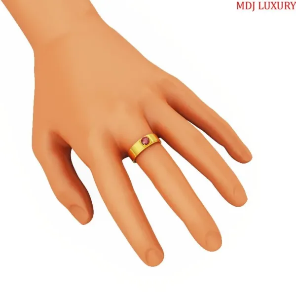 Nhẫn Nam Vàng Tây Đá Ruby 18K MDJ LUXURY - NN364