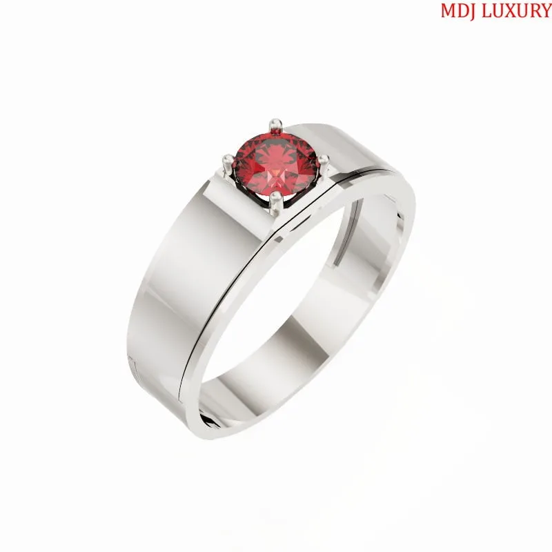 Nhẫn Nam Vàng Tây Đá Ruby 18K MDJ LUXURY - NN364