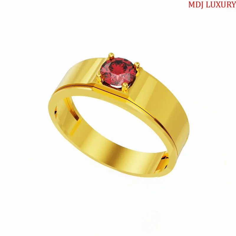 Nhẫn Nam Vàng Tây Đá Ruby 18K MDJ LUXURY - NN364