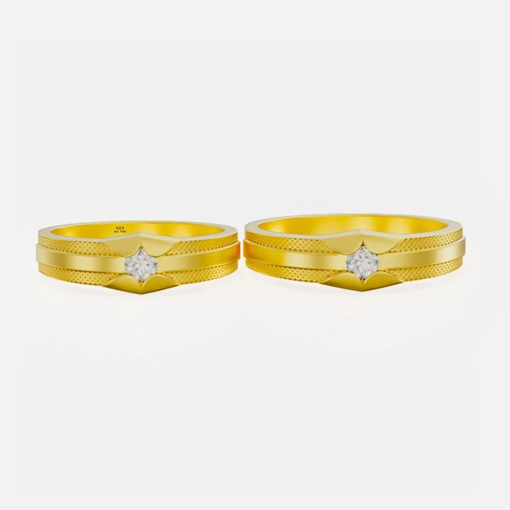 Nhẫn Cưới Kim Cương Cao Cấp 18K NC160