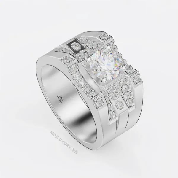 Nhẫn Nam Vàng Đá Ruby Cao Cấp Đính Đá Ruby NN132