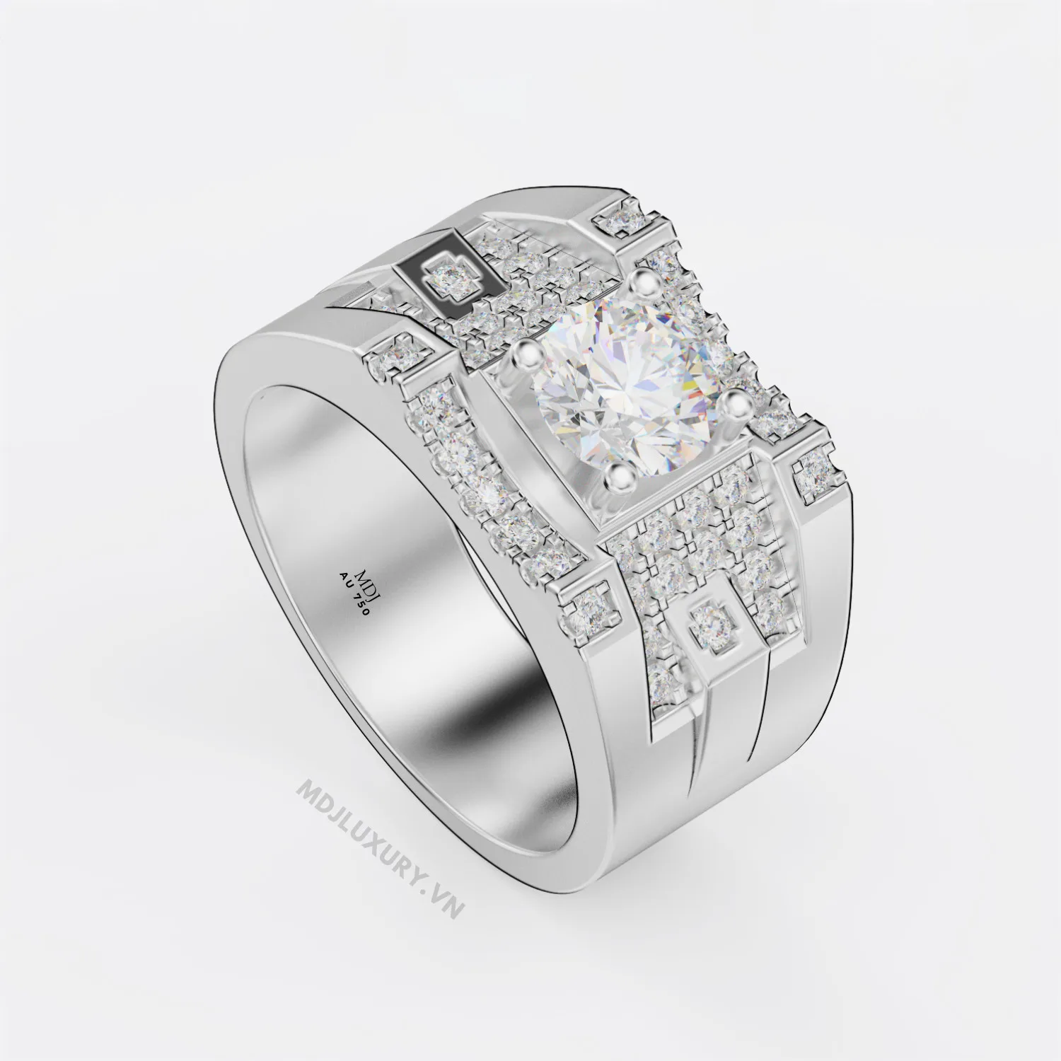 Nhẫn Nam Vàng Đá Ruby Cao Cấp Đính Đá Ruby NN132