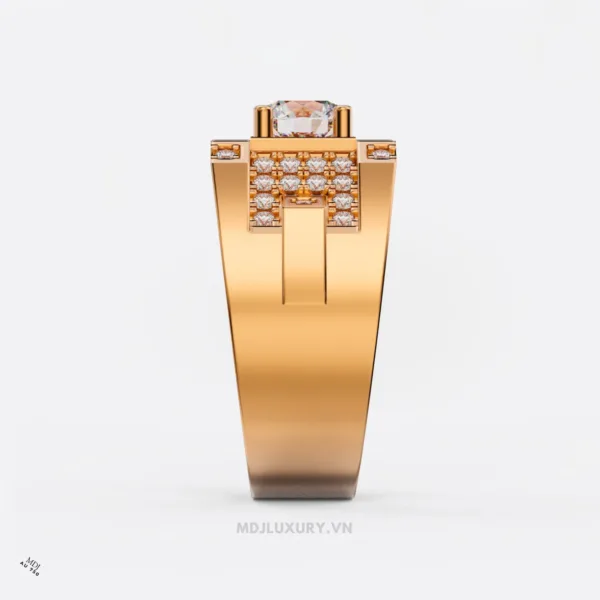 Nhẫn Nam Vàng Đá Ruby Cao Cấp Đính Đá Ruby NN132