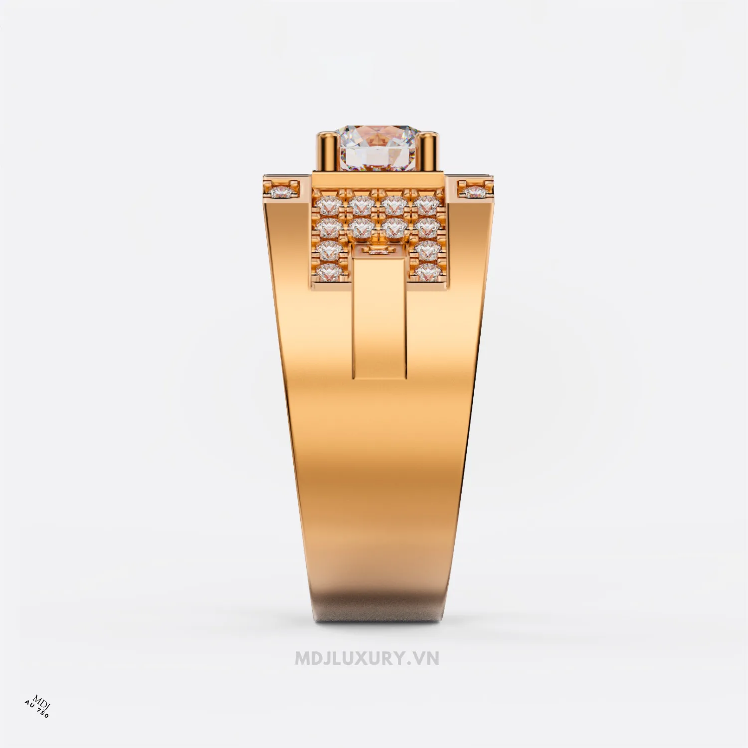 Nhẫn Nam Vàng Đá Ruby Cao Cấp Đính Đá Ruby NN132