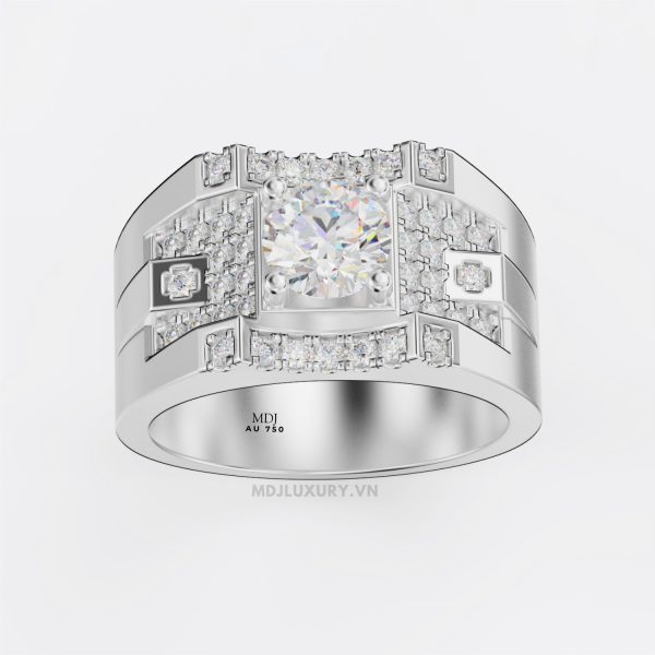 Nhẫn Nam Vàng Đá Ruby Cao Cấp Đính Đá Ruby NN132