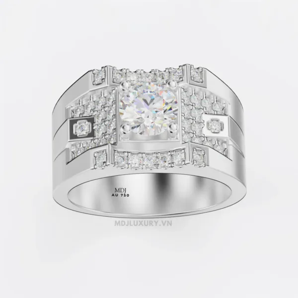 Nhẫn Nam Vàng Đá Ruby Cao Cấp Đính Đá Ruby NN132