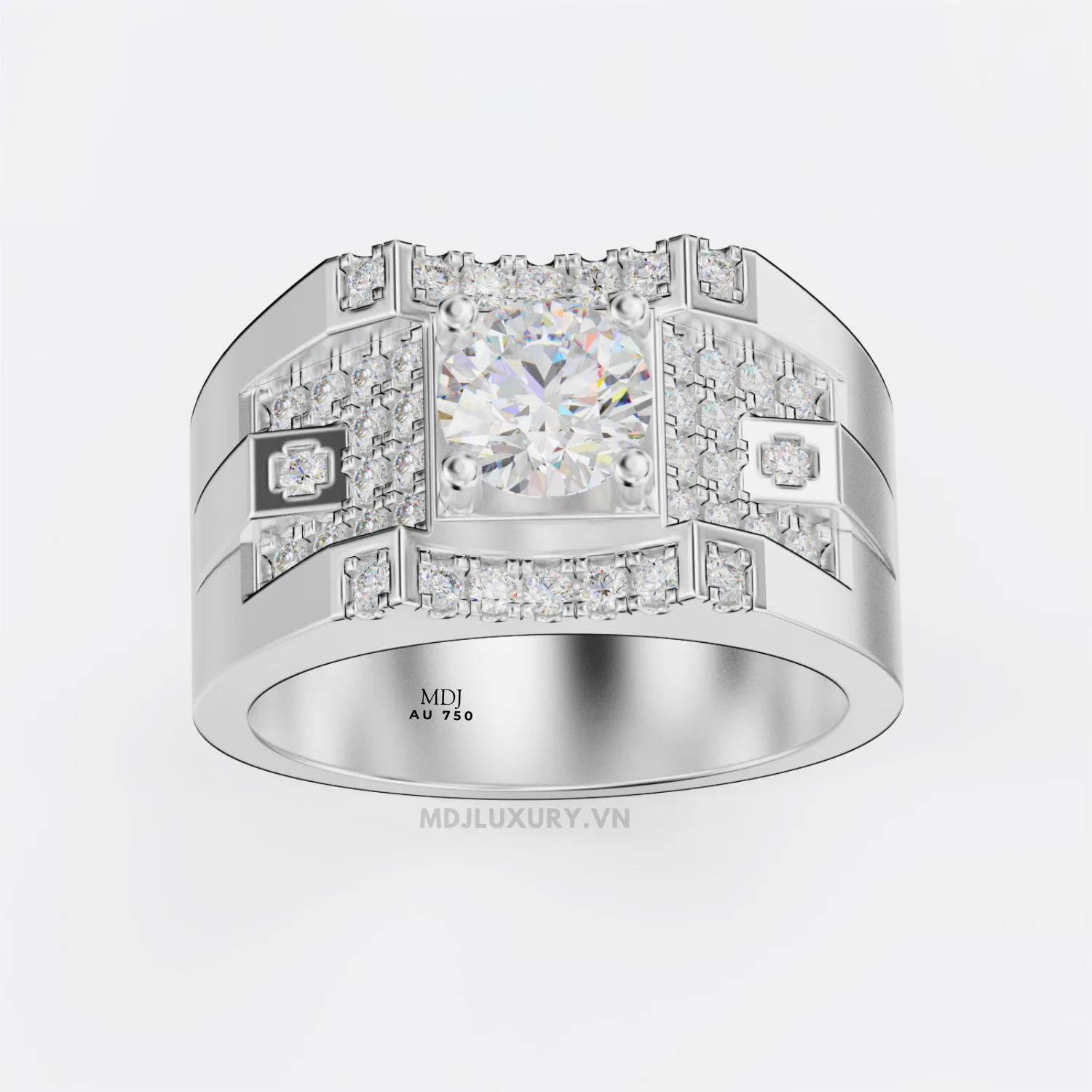 Nhẫn Nam Vàng Đá Ruby Cao Cấp Đính Đá Ruby NN132